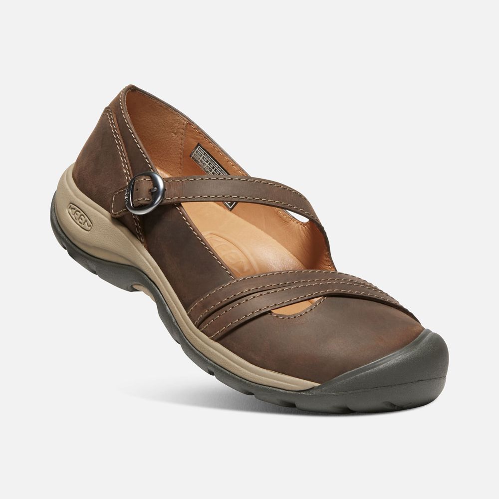 Keen Slip-On Dames Bruin - Presidio Ii Cross Strap - 82640-KURZ